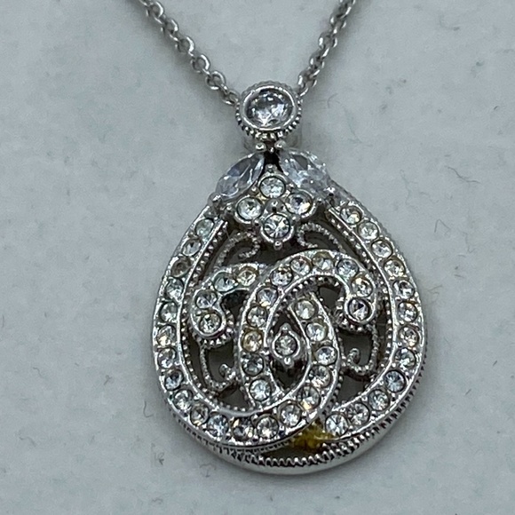 Stainless Steel and Crystal Necklace - Picture 3 of 4